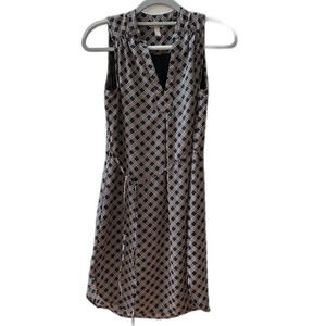 H&M Sleeveless Dress Women’s Size 6 Black Geometric EUC